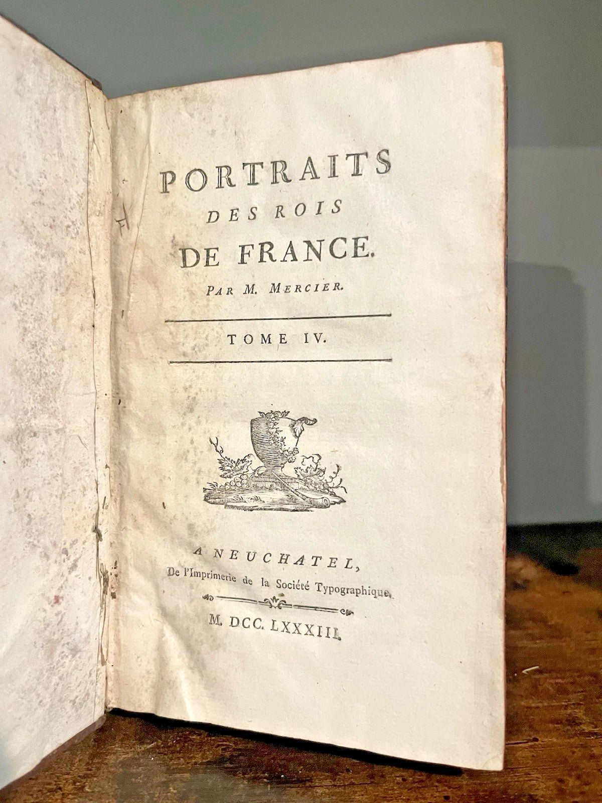 1783 Portraits des Rois de France, Tome IV – Antique French Leather Book, Kings of France - Workshop & Study