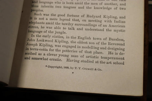 1899 The Poems of Rudyard Kipling – Antique Suede Leather Book, T.Y. Crowell & Co - Workshop & Study