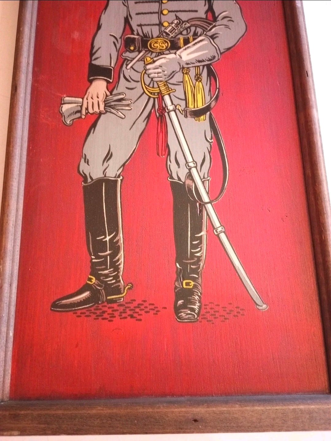 Vintage Yorkraft Civil War Soldier Wall Plaque – Hand - Painted Wood, York PA, c. 1960s - Workshop & Study