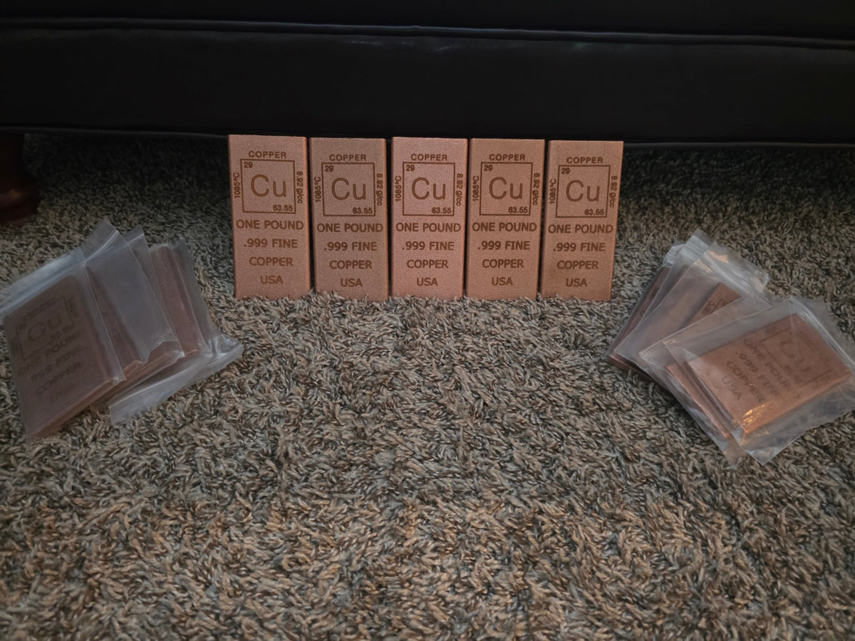 1 LB .999 Fine Copper Bullion Bar - Element Design - USA - Investment Grade Ingot - Workshop & Study