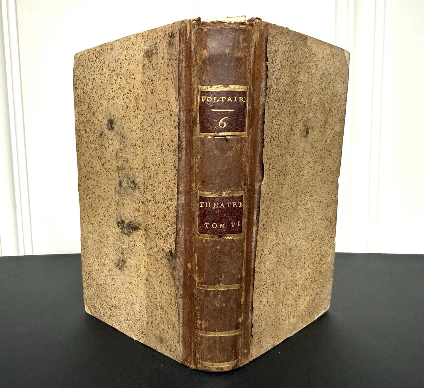 1791 Complete Works of Voltaire, Tome VI – Theatre Complet – Antique French Leather Book - Workshop & Study