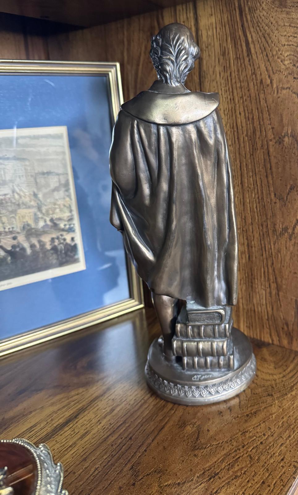 Vintage William Shakespeare Cast Metal Statue | Library & Study Desk Figurine - Workshop & Study