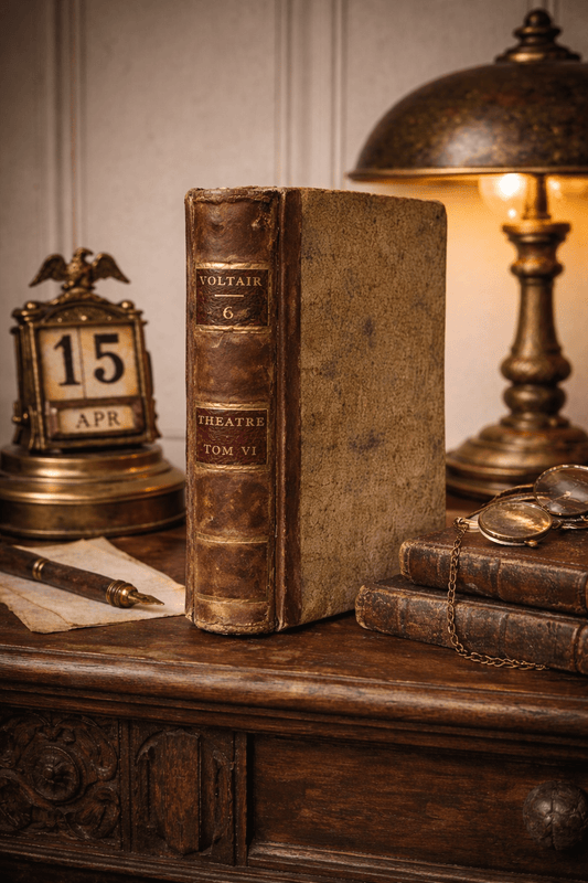 1791 Complete Works of Voltaire, Tome VI – Theatre Complet – Antique French Leather Book - Workshop & Study
