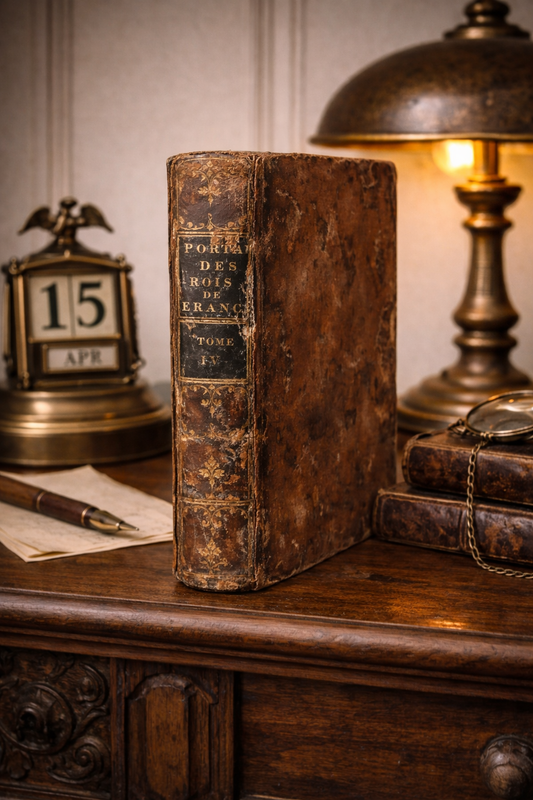 1783 Portraits des Rois de France, Tome IV – Antique French Leather Book, Kings of France