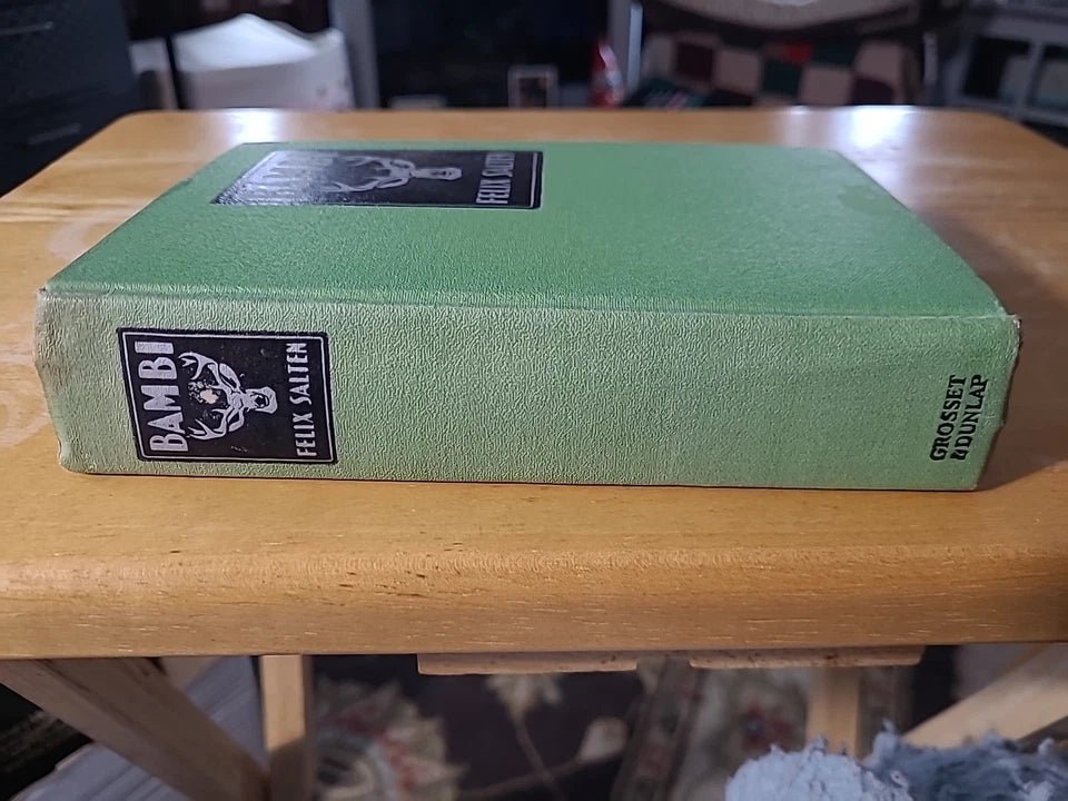 1929 Bambi by Felix Salten Hardcover – Early Grosset & Dunlap Edition – Green Cloth Illustrated Classic - Workshop & Study