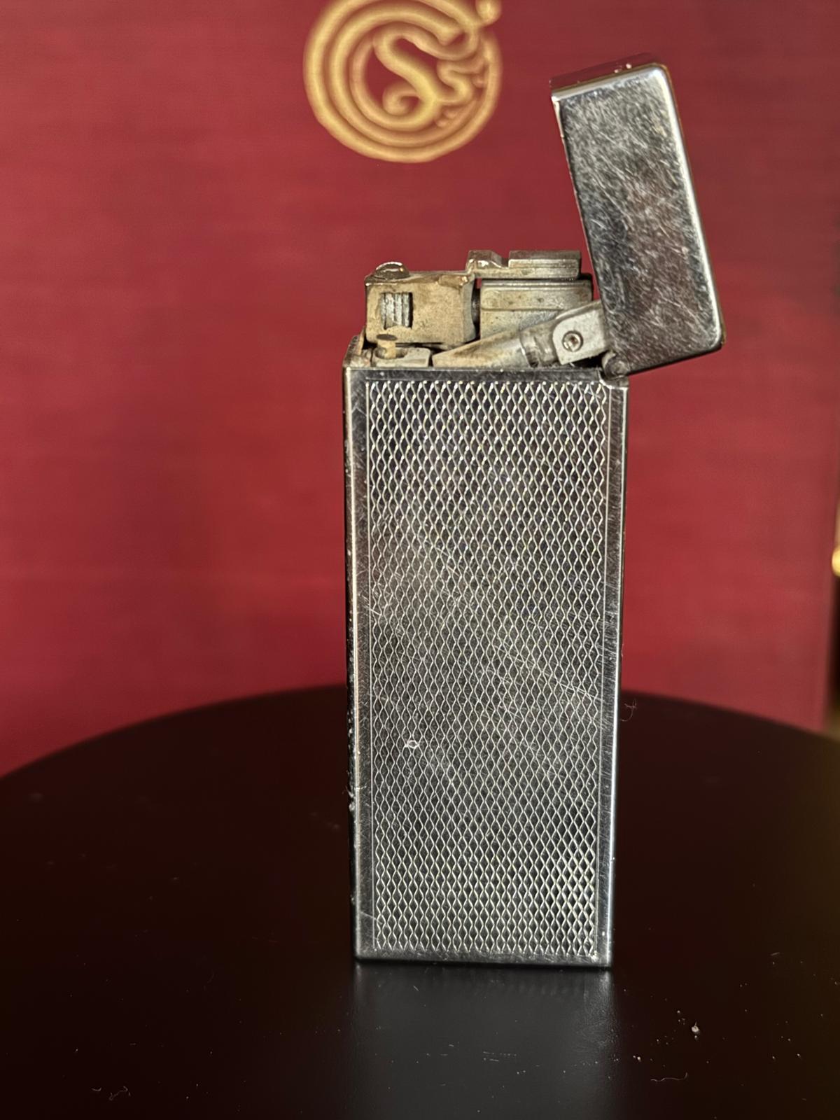 Vintage Mid - Century Metal Petrol Lighter – Engine - Turned Chrome Finish - Workshop & Study