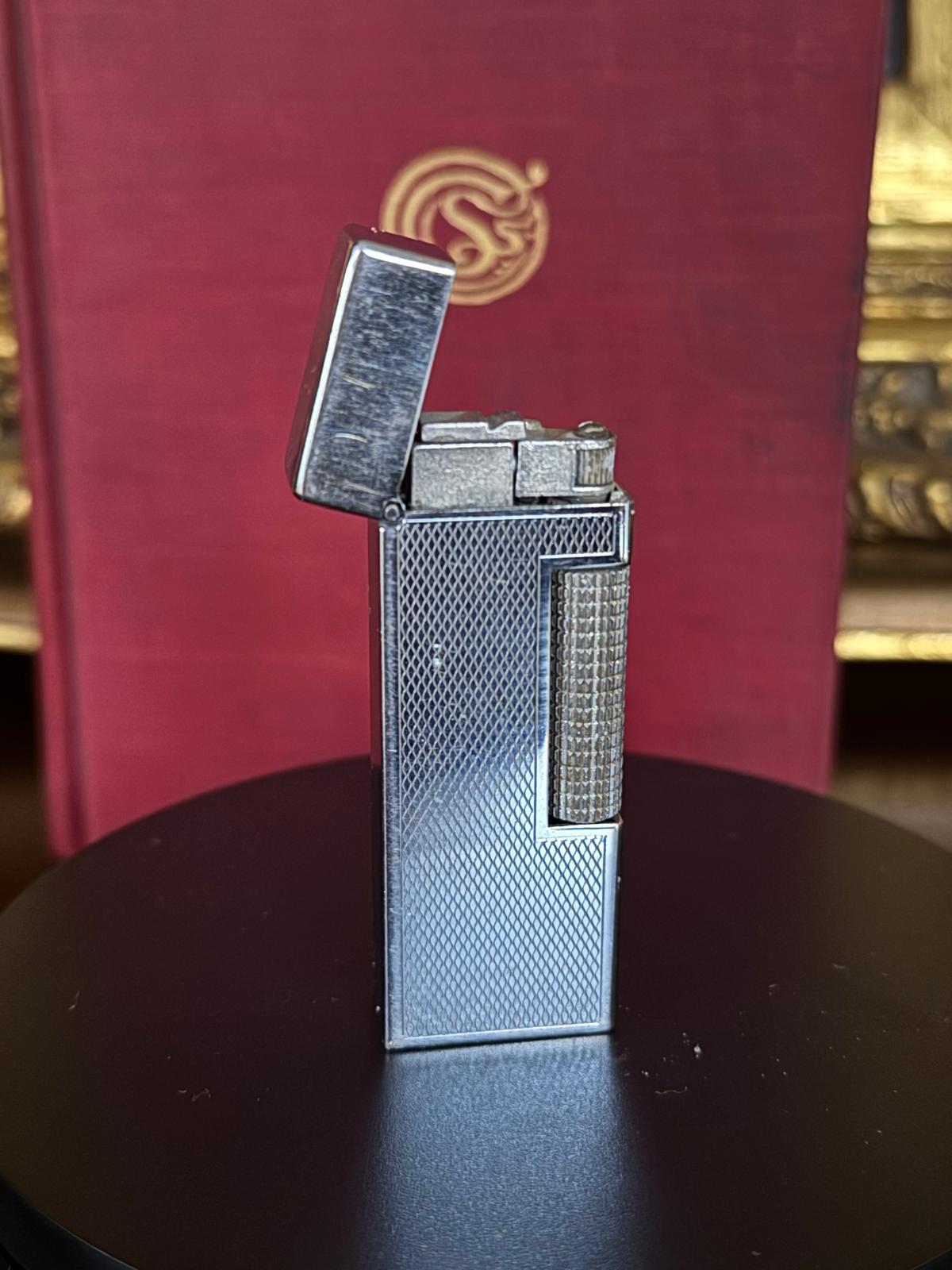 Vintage Mid - Century Metal Petrol Lighter – Engine - Turned Chrome Finish - Workshop & Study