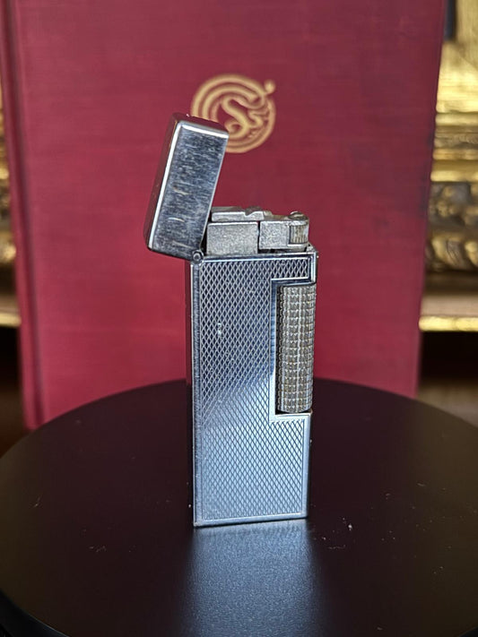 Vintage Mid - Century Metal Petrol Lighter – Engine - Turned Chrome Finish - Workshop & Study