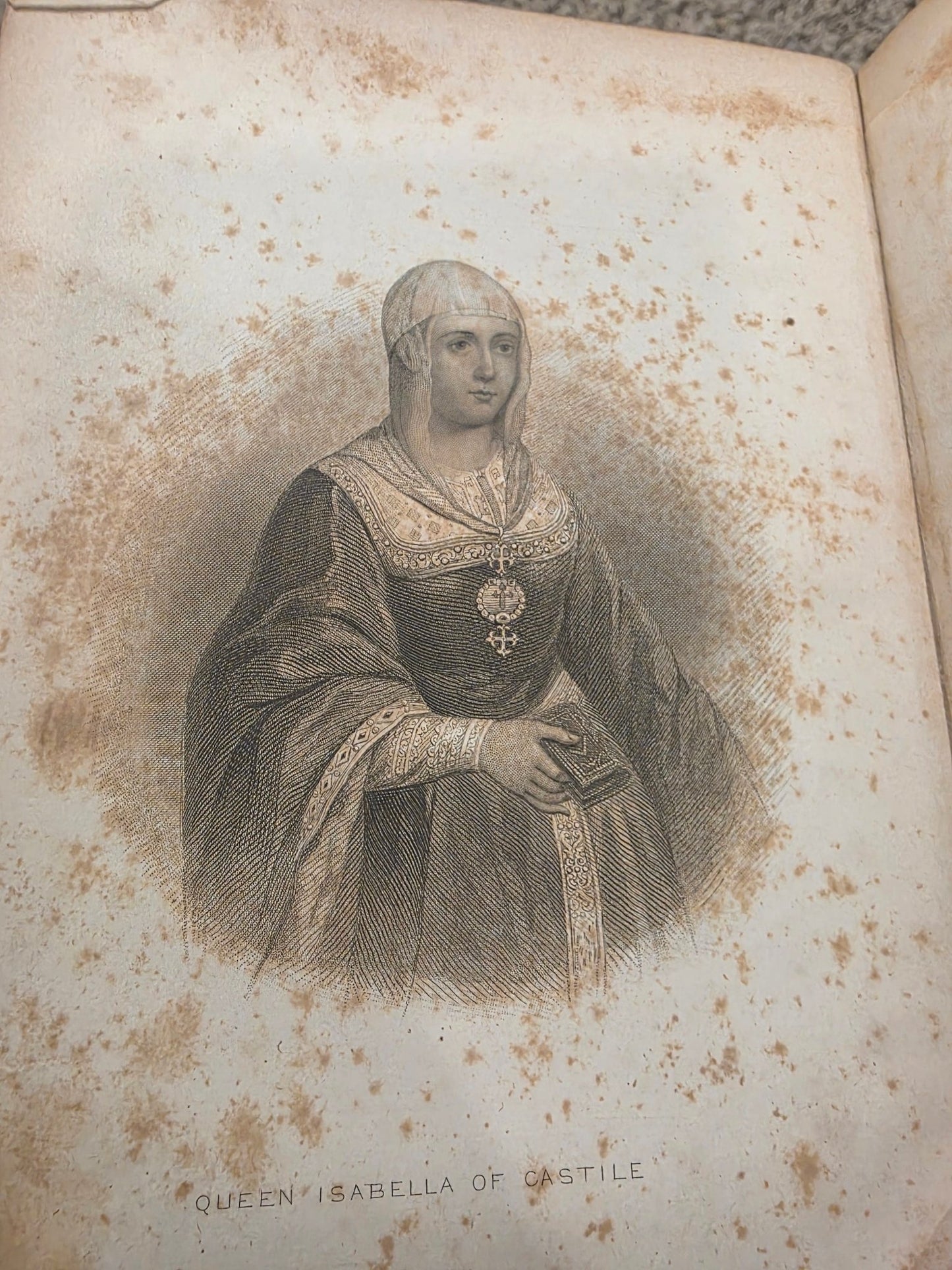 1859 Chronicle Conquest of Granada Washington Irving G.P. Putnam Antique Book - Workshop & Study