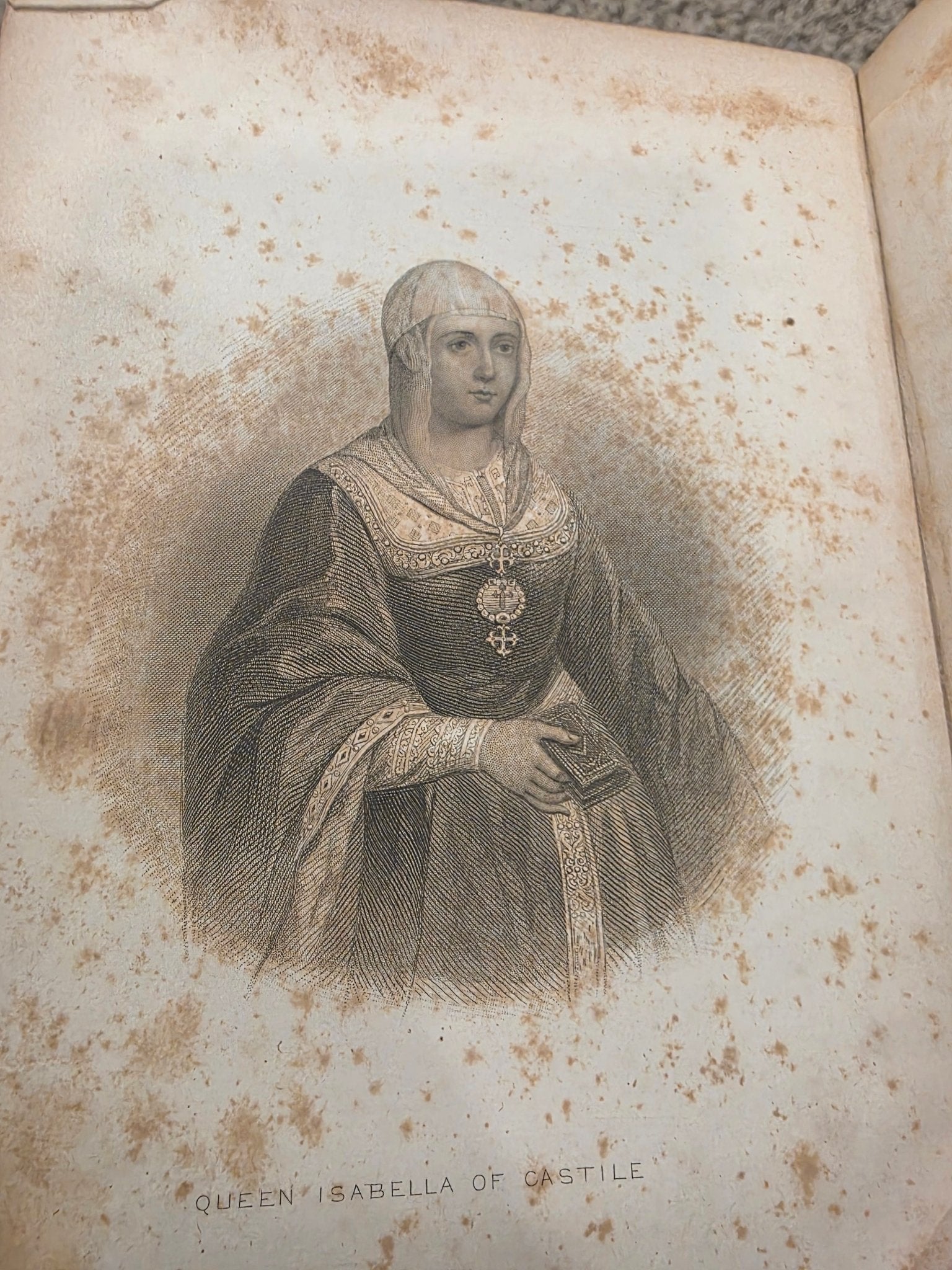 1859 Chronicle Conquest of Granada Washington Irving G.P. Putnam Antique Book - Workshop & Study
