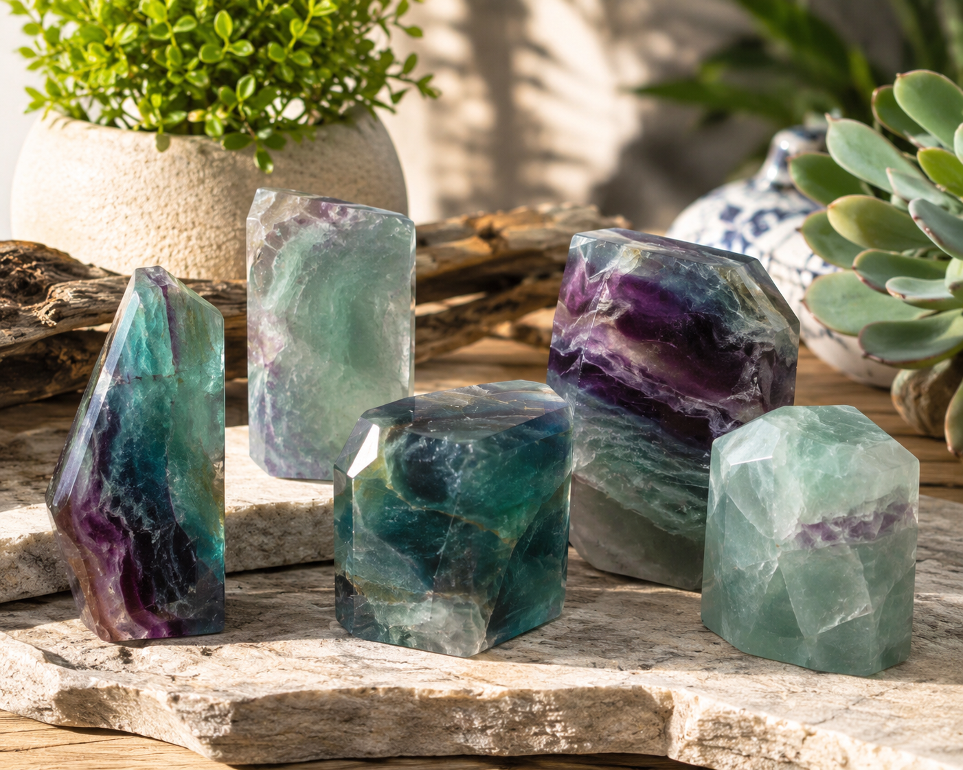 UV Reactive Fluorite Freeform | Random Pick | Natural Crystal Display Stone 2.5–4.5" - Workshop & Study