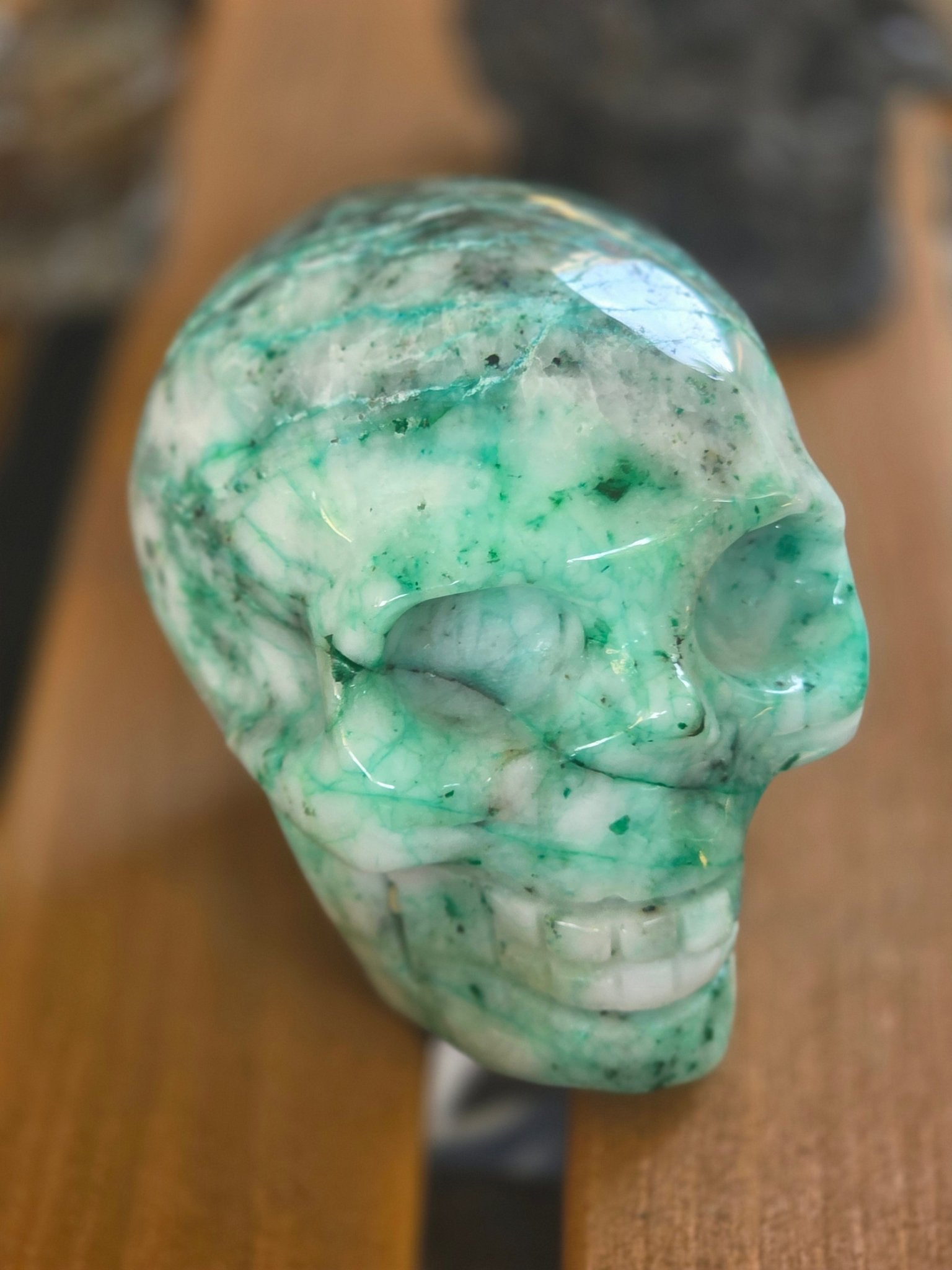 Hand Carved Crystal Skull | Choose Your Exact Skull | Natural Gemstone | 3" Approx | You Pick the Exact Piece - Workshop & Study
