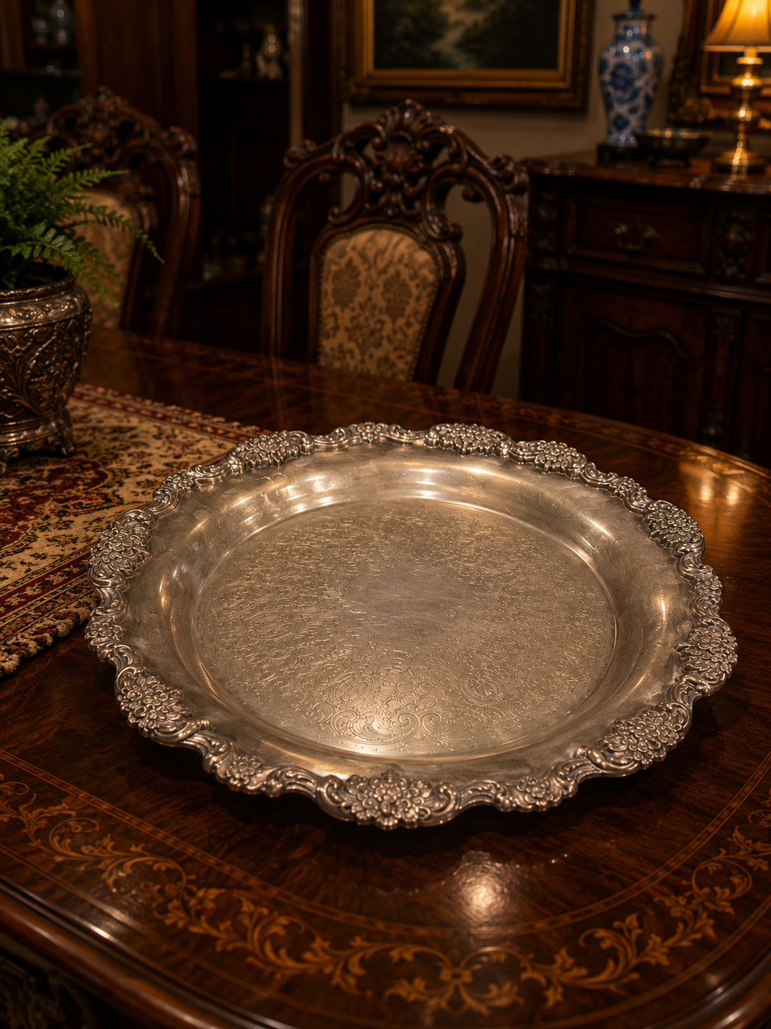 Vintage Silverplate Serving Set – 10-Piece Collection with Coffee Service, Serving Trays, Butter Dish & Pedestal Cake Stand