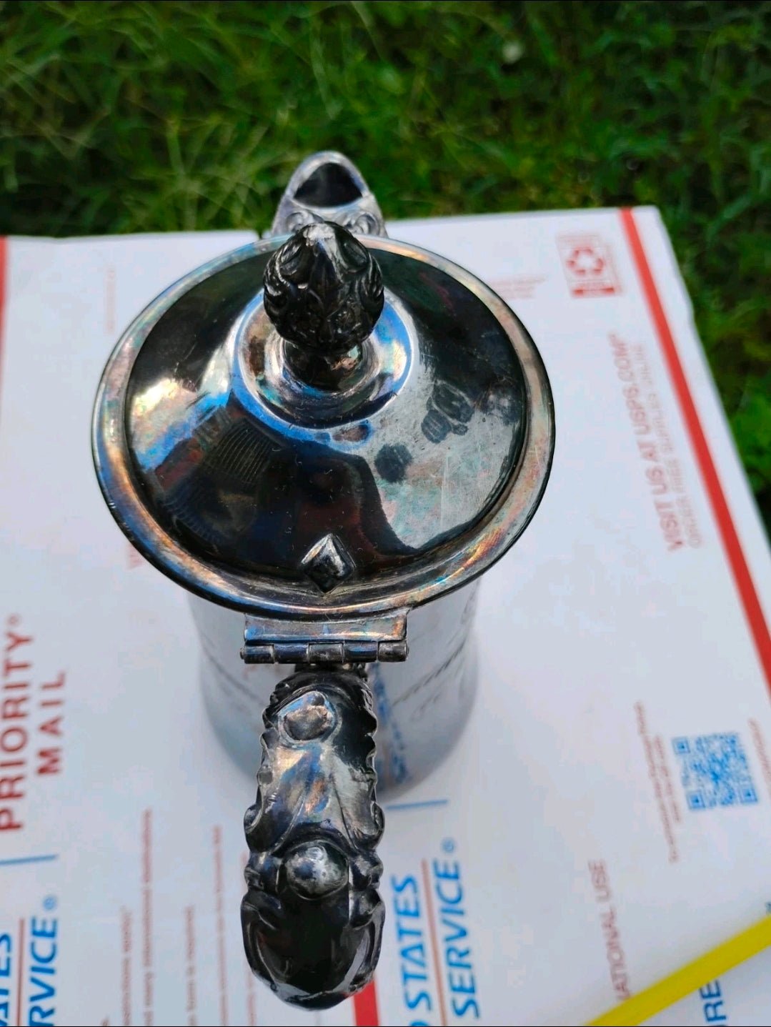 Antique E.G. Webster Silverplate Coffee Pot – Victorian 9" Tall W217 c. 1890 - Workshop & Study