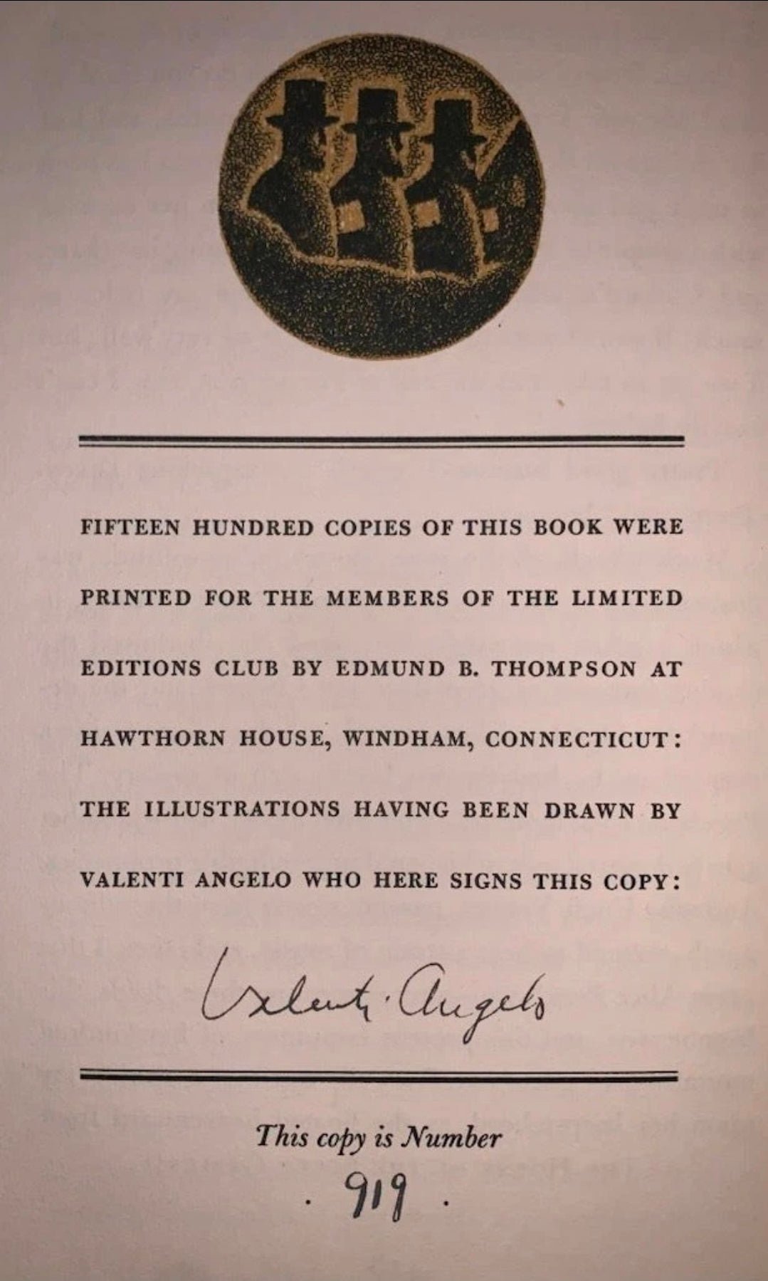 1935 Limited Editions Club Hawthorne House of the Seven Gables Signed Valenti Angelo 919 - Workshop & Study