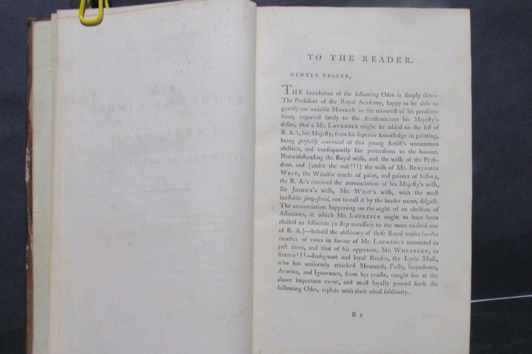 1794 The Works of Peter Pindar Vol. III – John Wolcot – Antique Leather Bound Book