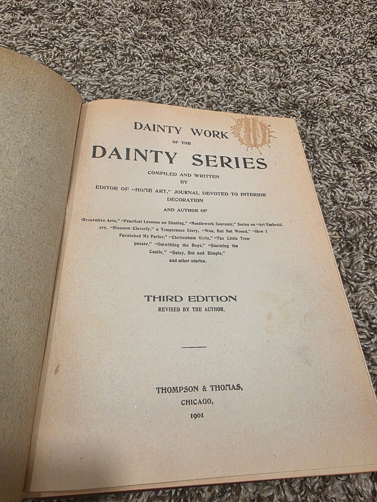 1901 Dainty Work for Pleasure & Profit Addie E Heron Antique Needlework Book - Workshop & Study