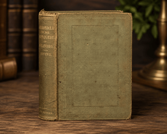 1859 Chronicle Conquest of Granada Washington Irving G.P. Putnam Antique Book - Workshop & Study
