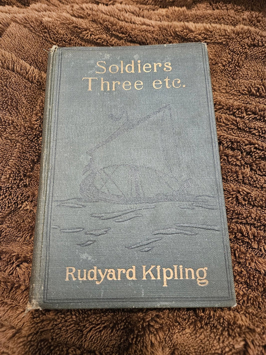 Antique 1919 Hardcover – Soldiers Three by Rudyard Kipling – Doubleday - Workshop & Study
