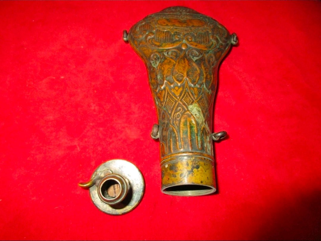 Antique G & J.W. Hawksley Powder Flask – Pattern No. 224, Sheffield c. 1840–1870 - Workshop & Study