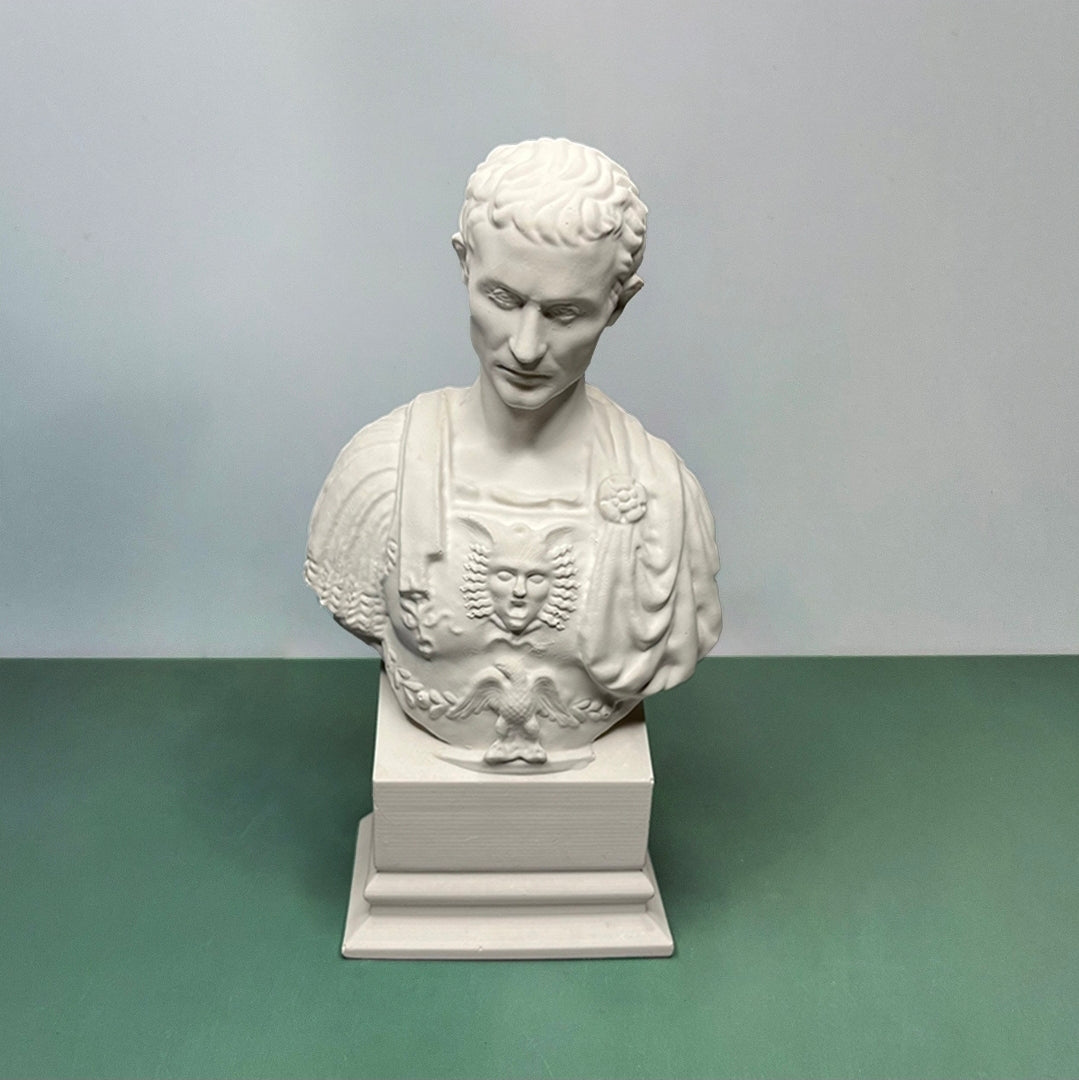 Augustus of Prima Porta Bust Plaster Sculpture Roman Emperor Julius Caesar Style
