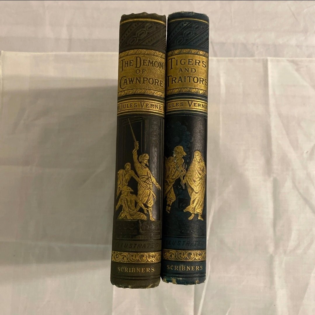 Jules Verne The Steam House 1881 First US Edition 2 Vol Set Maps Illustrated - Workshop & Study