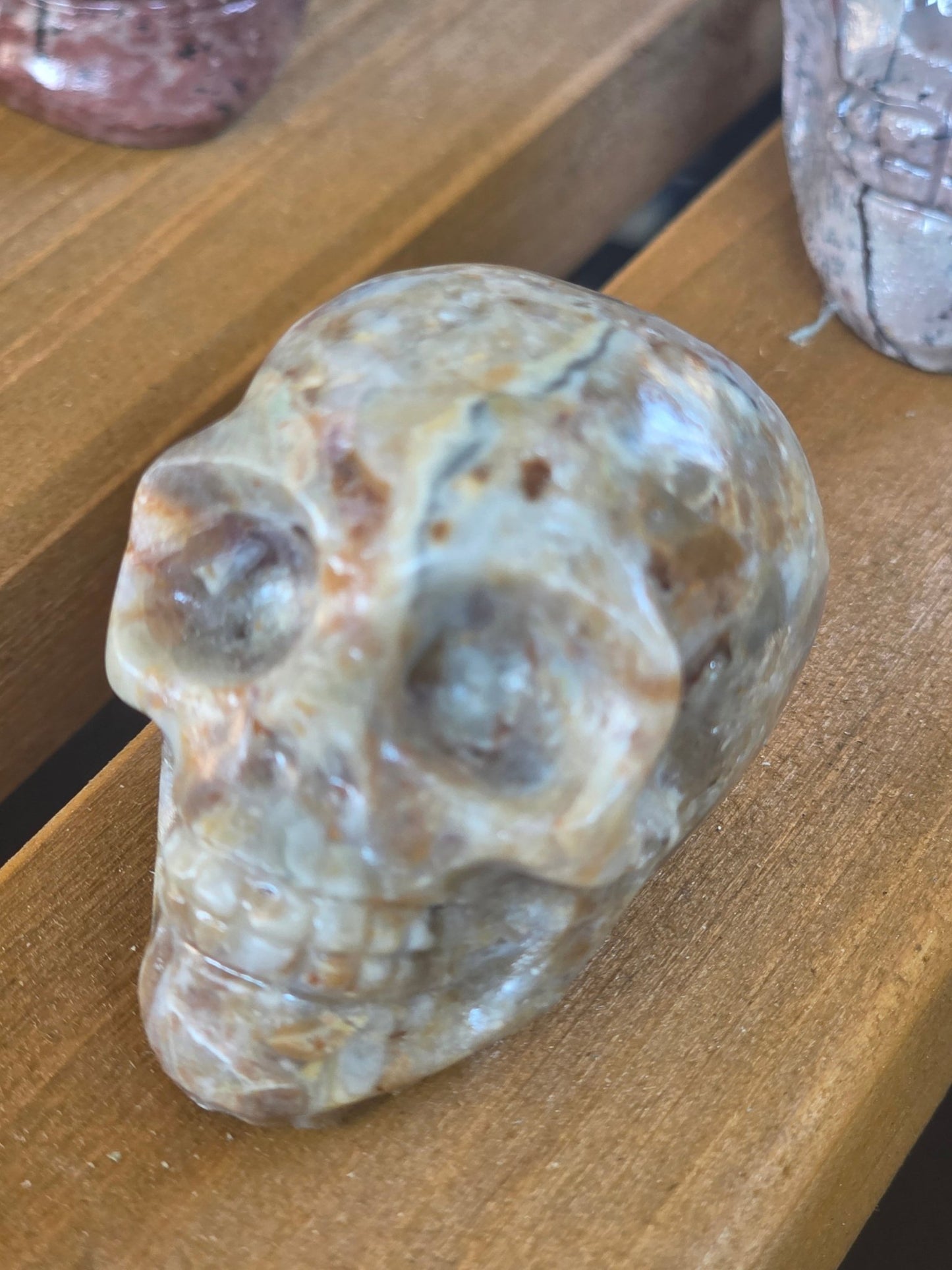 Hand Carved Crystal Skull | Choose Your Exact Skull | Natural Gemstone | 3" Approx | You Pick the Exact Piece - Workshop & Study
