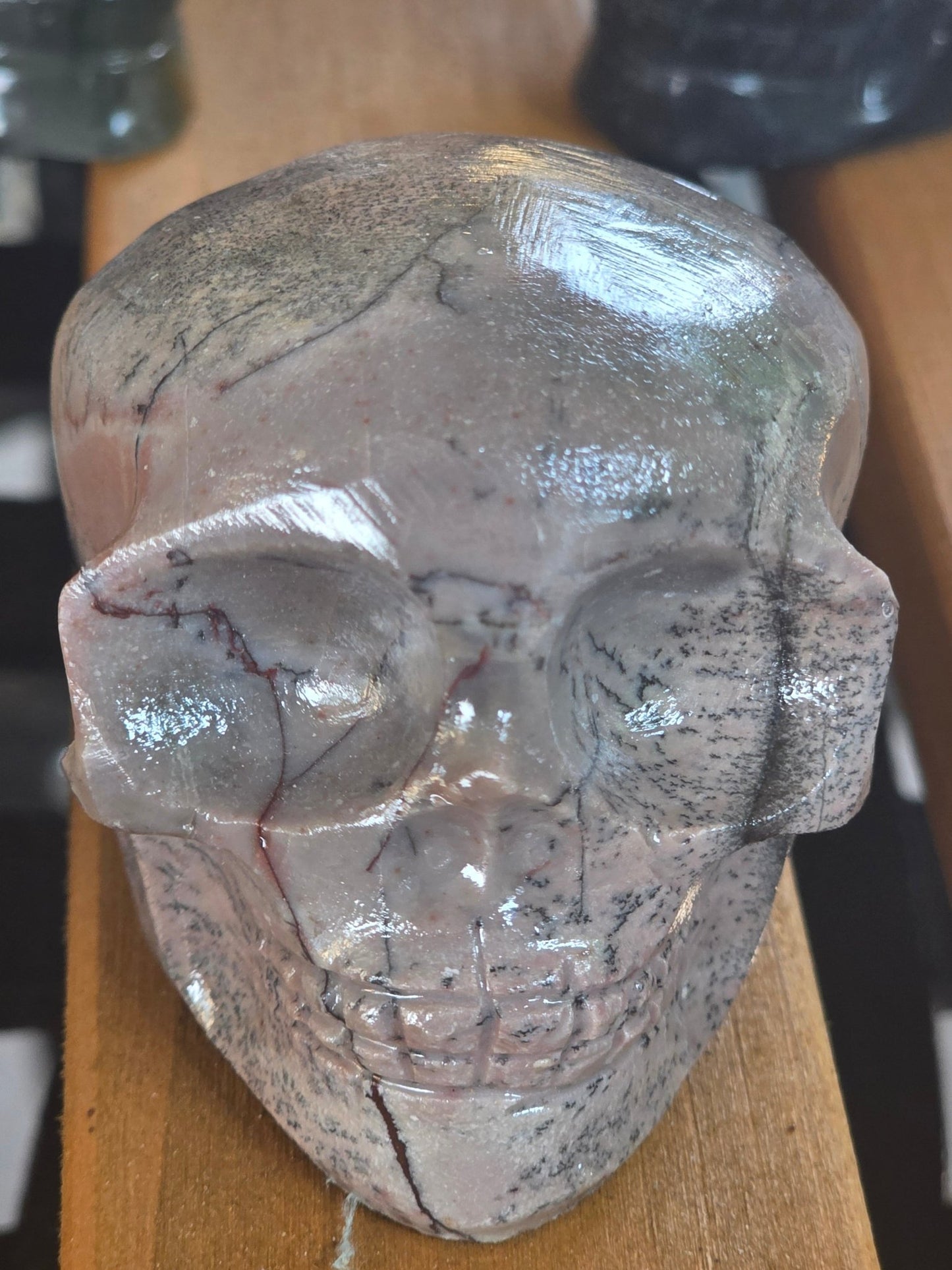 Hand Carved Crystal Skull | Choose Your Exact Skull | Natural Gemstone | 3" Approx | You Pick the Exact Piece - Workshop & Study