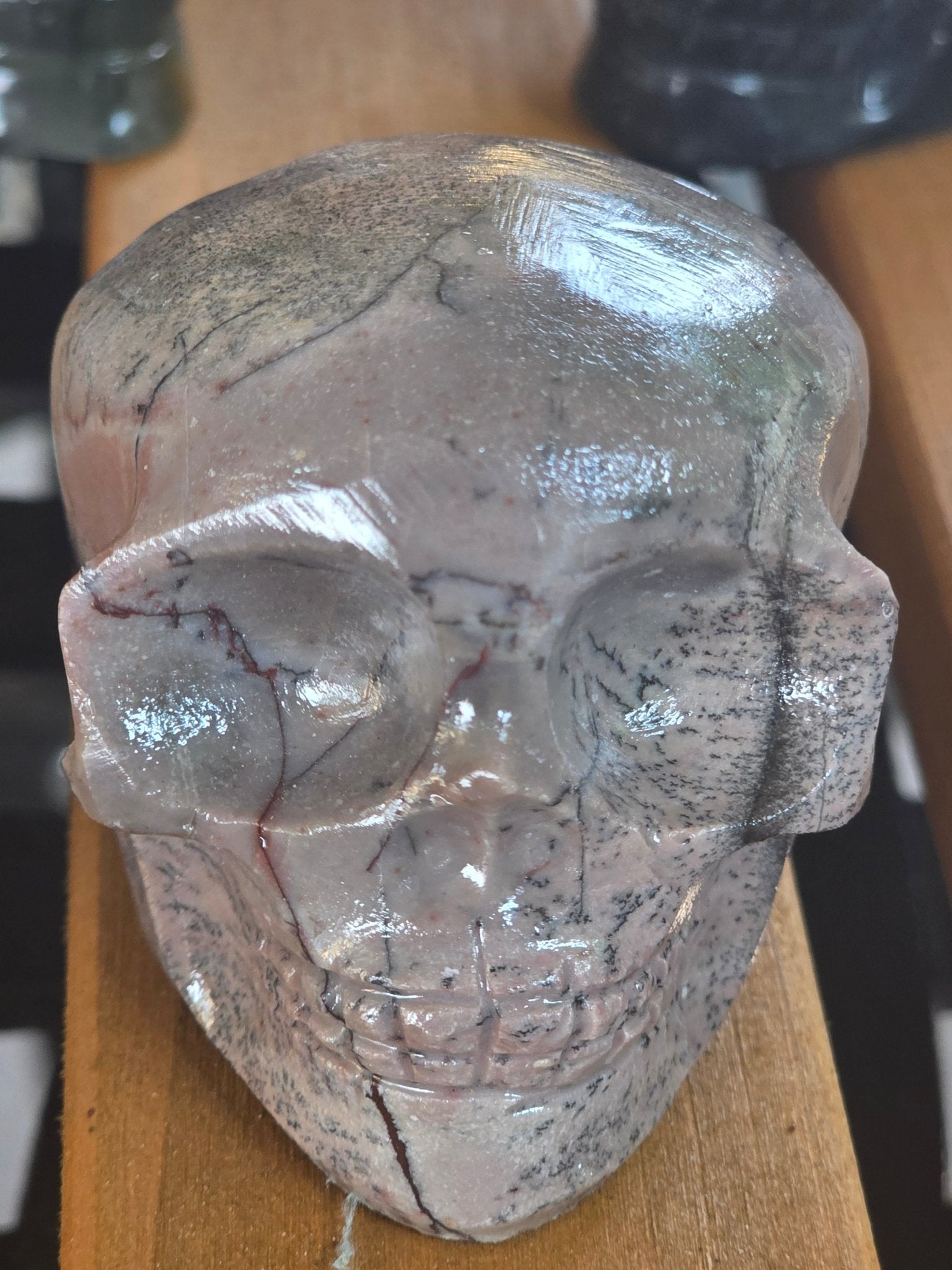 Hand Carved Crystal Skull | Choose Your Exact Skull | Natural Gemstone | 3" Approx | You Pick the Exact Piece - Workshop & Study