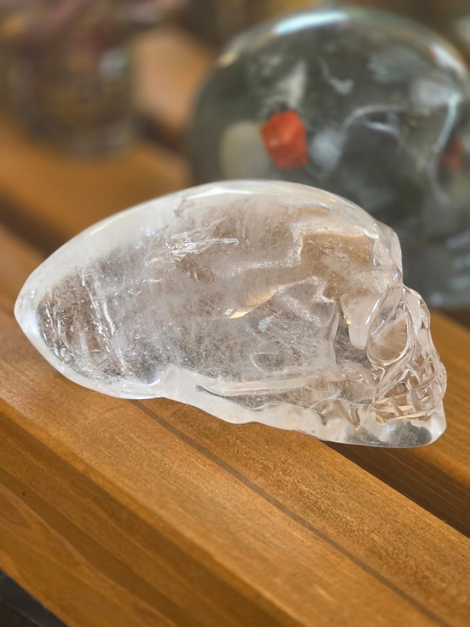 Hand Carved Crystal Skull | Choose Your Exact Skull | Natural Gemstone | 3" Approx | You Pick the Exact Piece - Workshop & Study