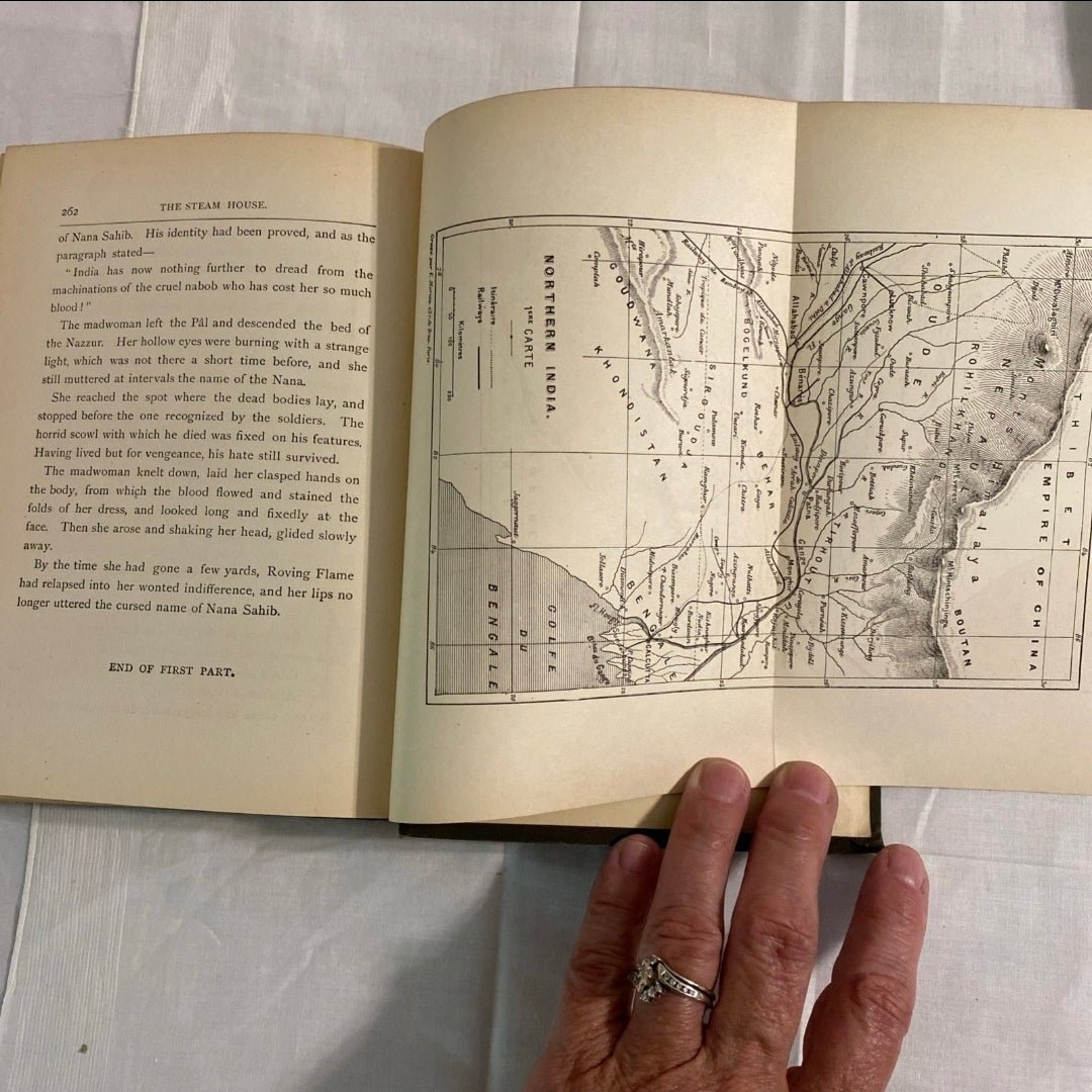Jules Verne The Steam House 1881 First US Edition 2 Vol Set Maps Illustrated - Workshop & Study