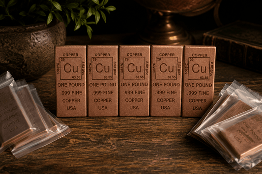 1 LB .999 Fine Copper Bullion Bar - Element Design - USA - Investment Grade Ingot - Workshop & Study
