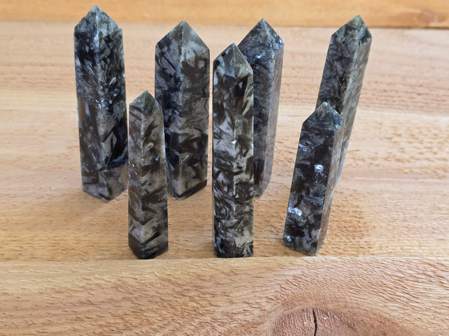 Black Flower Agate Crystal Tower | Random Pull | Natural Polished Point 4–6" - Workshop & Study