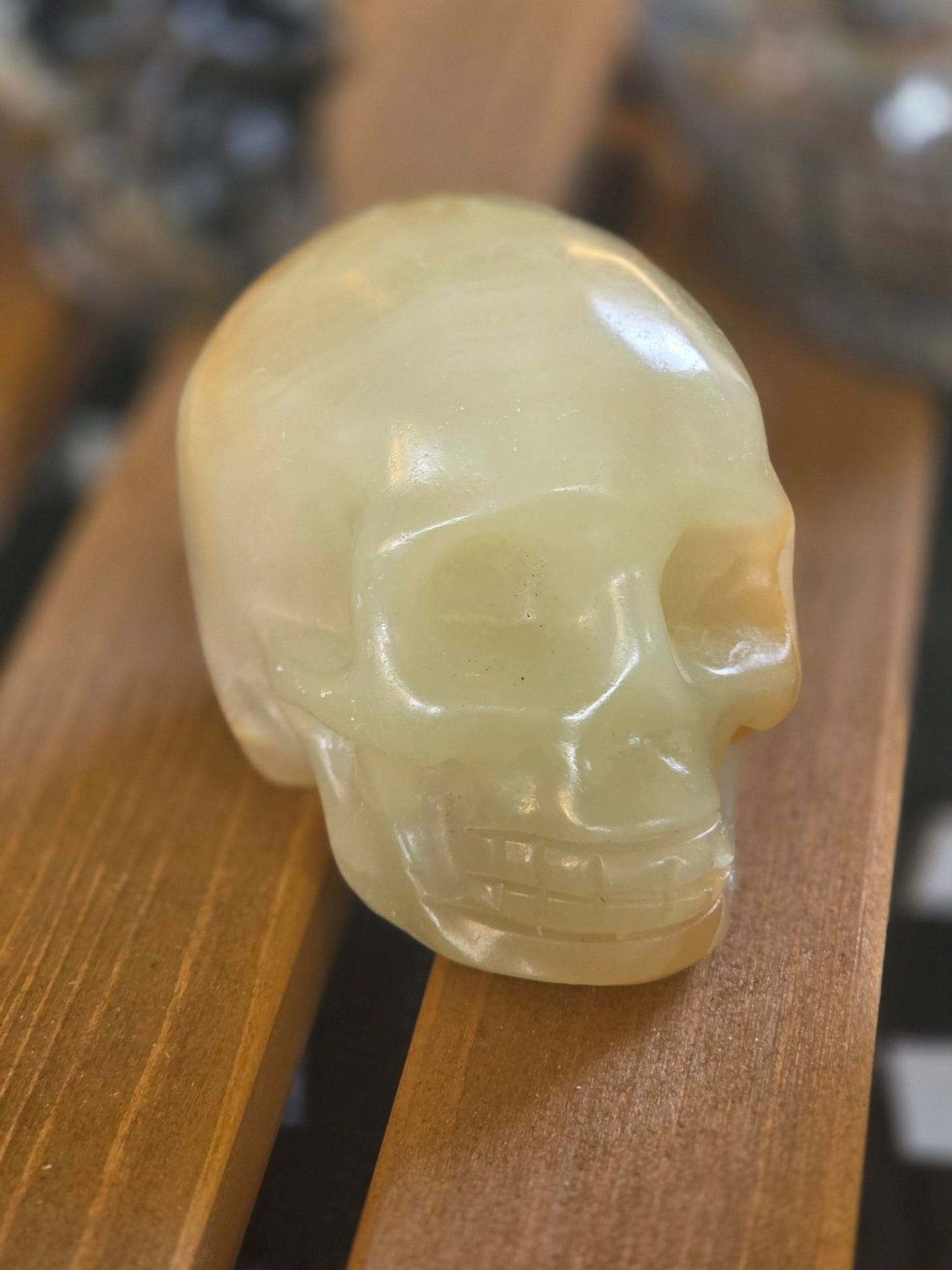 Hand Carved Crystal Skull | Choose Your Exact Skull | Natural Gemstone | 3" Approx | You Pick the Exact Piece - Workshop & Study