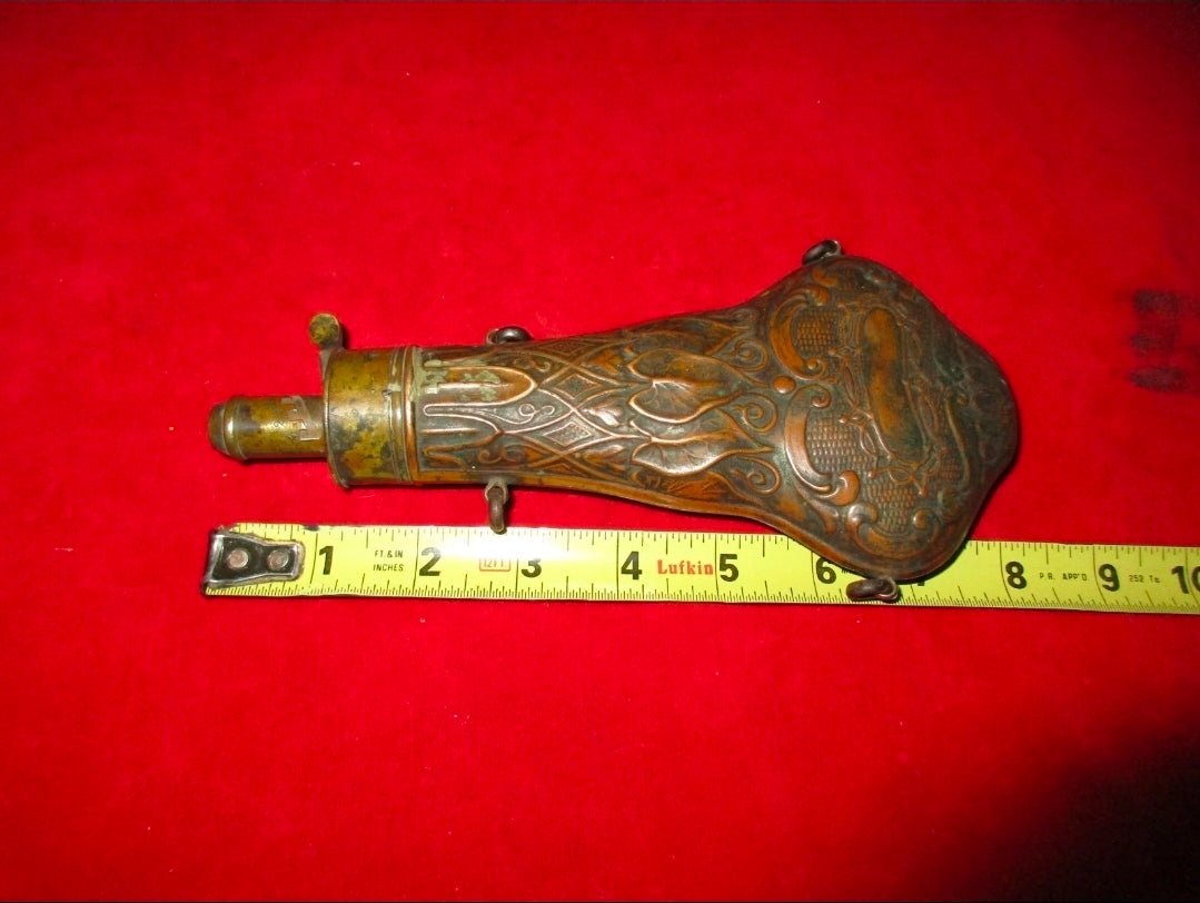 Antique G & J.W. Hawksley Powder Flask – Pattern No. 224, Sheffield c. 1840–1870 - Workshop & Study