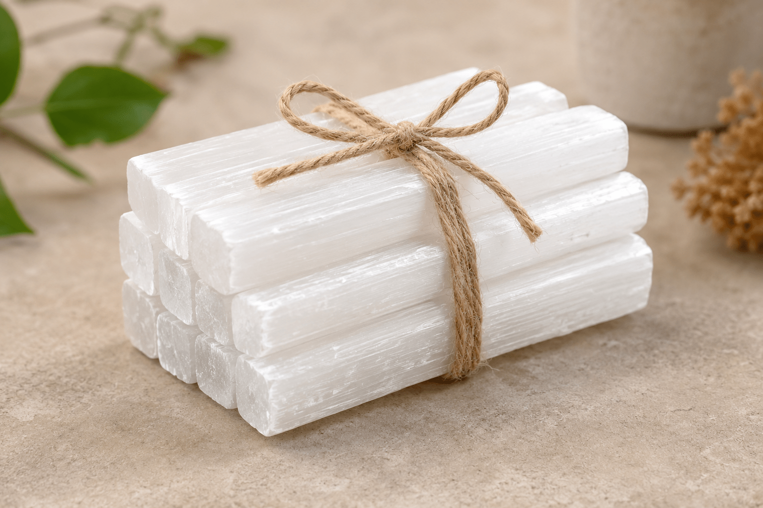 10-Piece Natural Selenite Crystal Stick Bundle (4") – Gift Ready - Workshop & Study