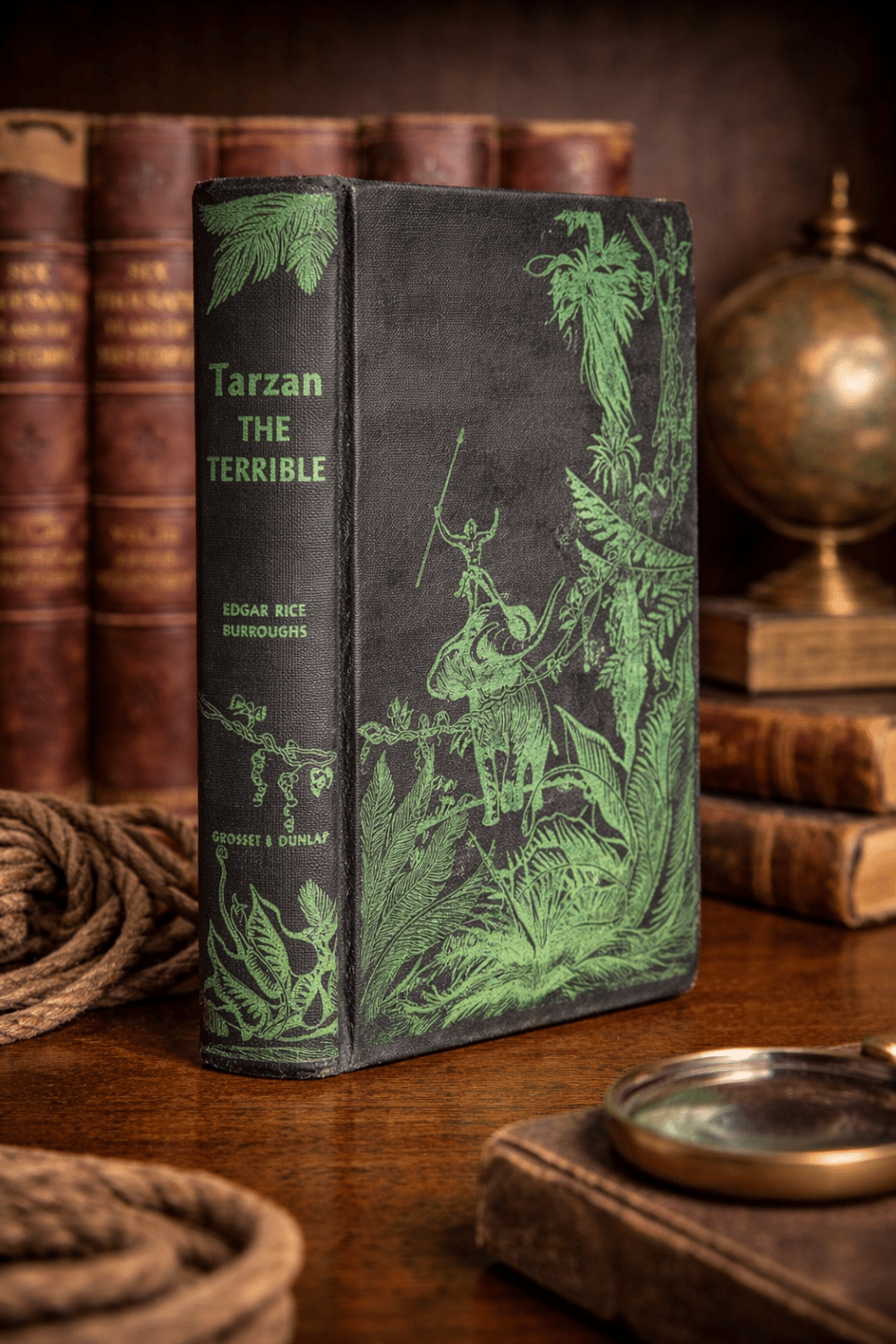 Tarzan the Terrible by Edgar Rice Burroughs Antique Grosset & Dunlap Hardcover Vintage Jungle Illustrated - Workshop & Study