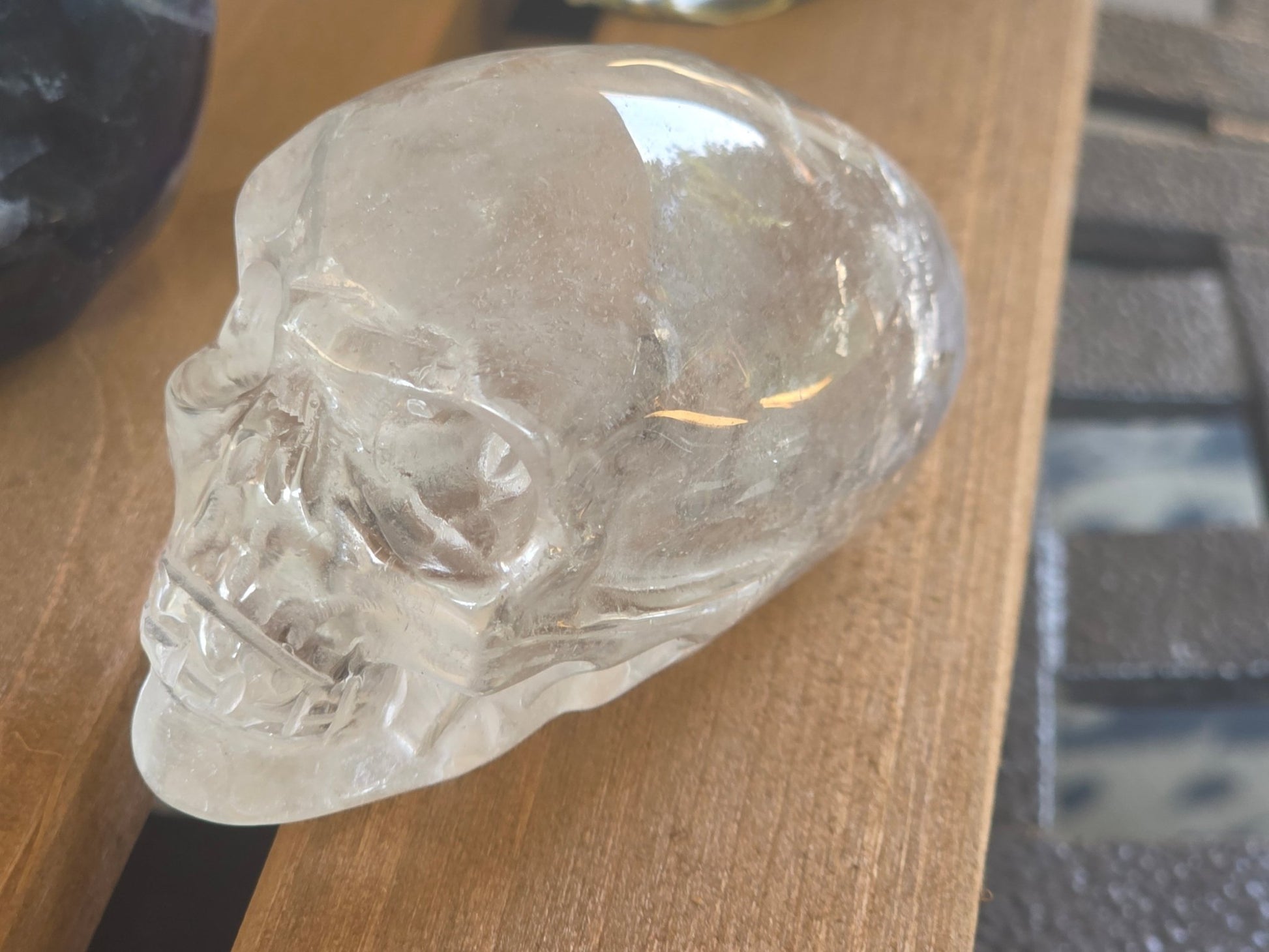 Hand Carved Crystal Skull | Choose Your Exact Skull | Natural Gemstone | 3" Approx | You Pick the Exact Piece - Workshop & Study