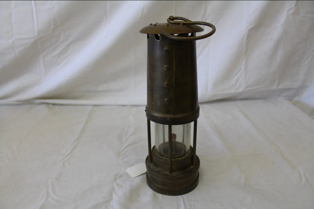Antique E Thomas & Williams Cambrian Brass Miners Lamp Aberdare Wales No 7769