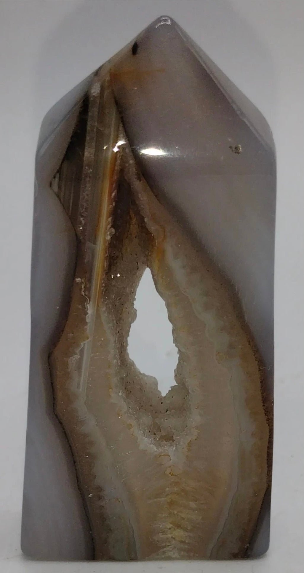 Natural Druzy Agate Tower Crystal Point 2.5–3.5" Polished Random Pull - Workshop & Study