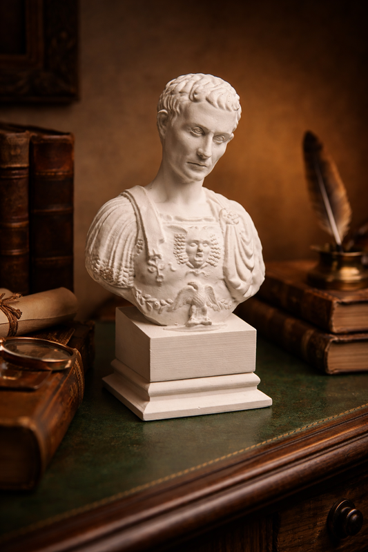 Augustus of Prima Porta Bust Plaster Sculpture Roman Emperor Julius Caesar Style