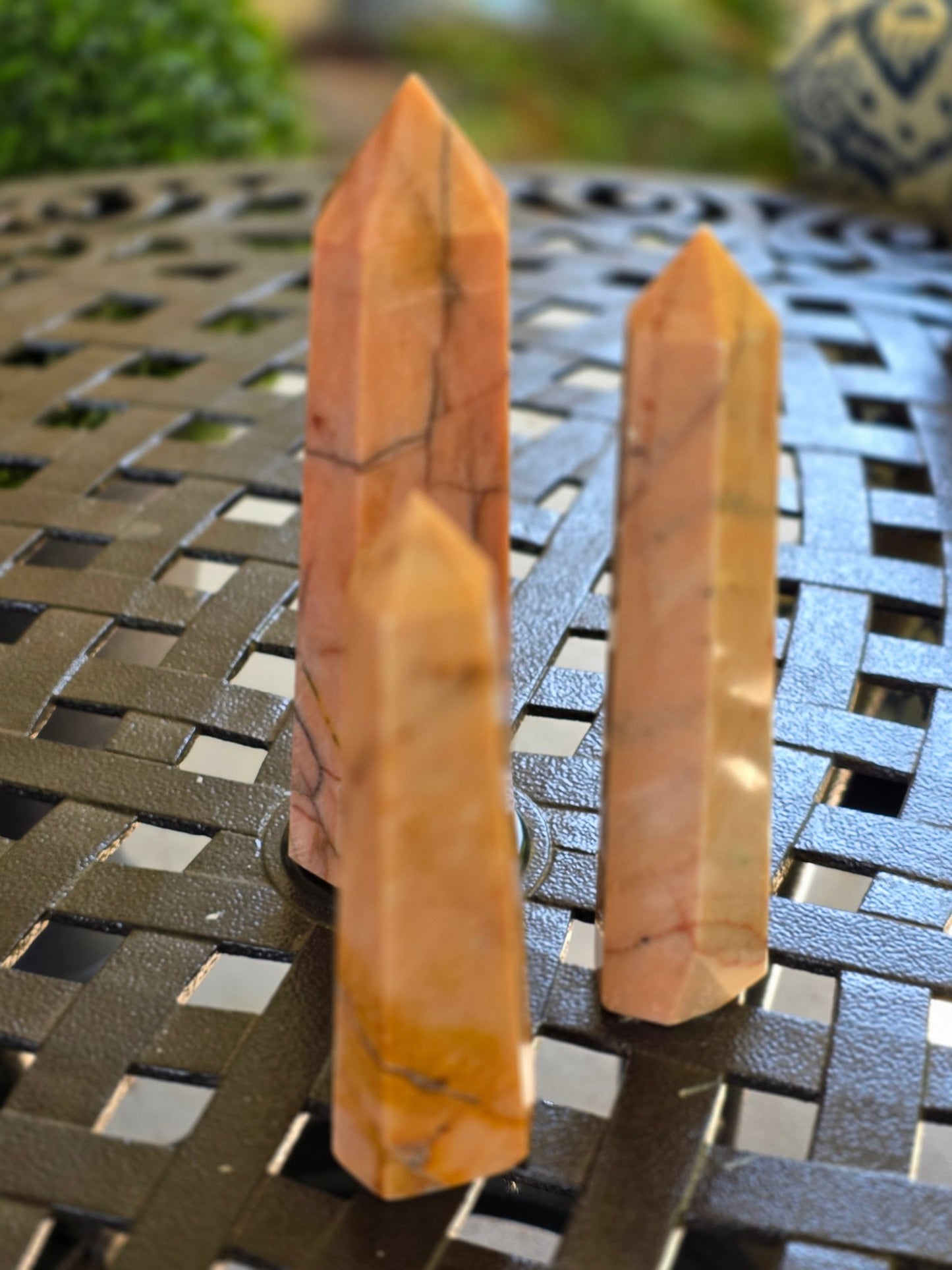 Large Pink Stone Crystal Tower Set | 3 Polished Points | 10", 9" & 8" | 5.96 lbs - Workshop & Study