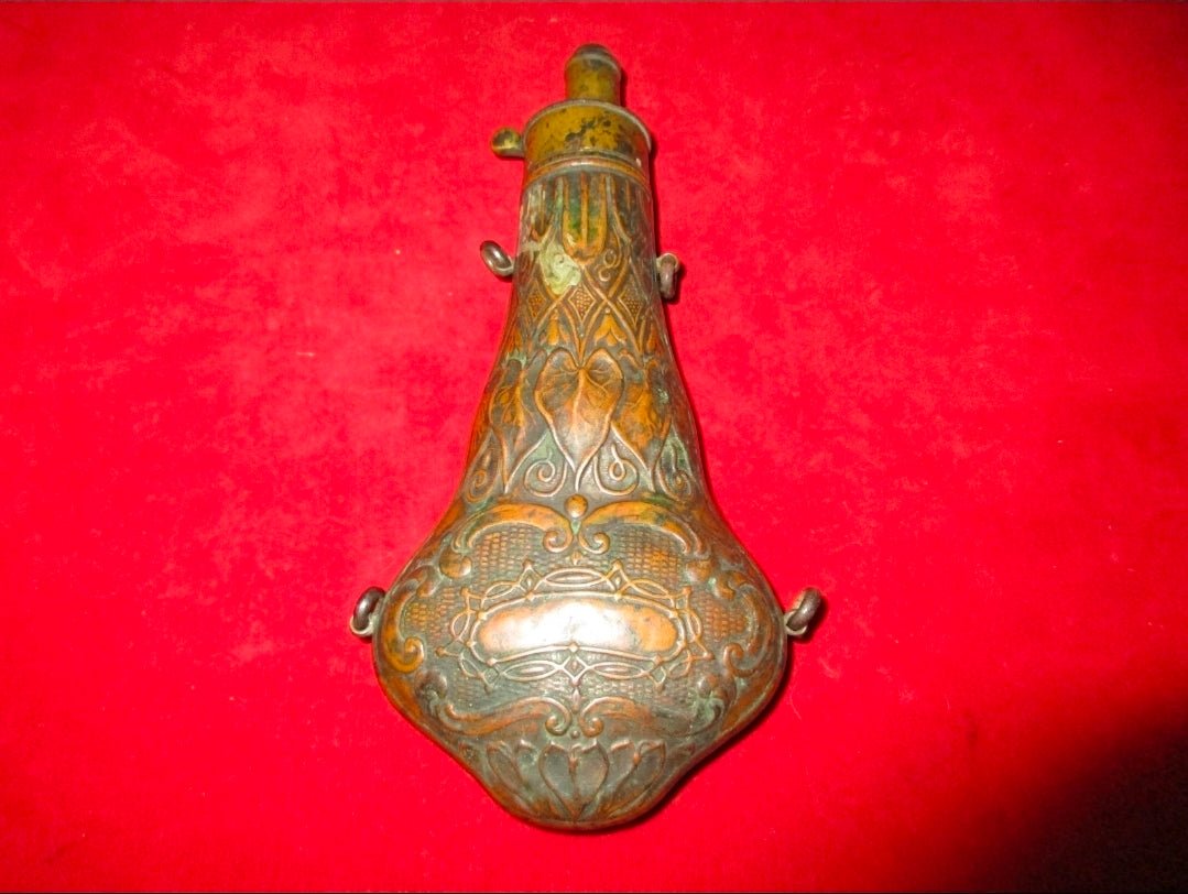 Antique G & J.W. Hawksley Powder Flask – Pattern No. 224, Sheffield c. 1840–1870 - Workshop & Study