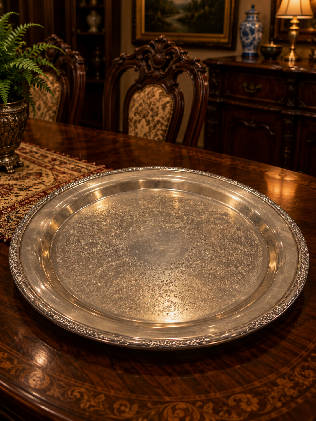 Vintage Silverplate Serving Set – 10-Piece Collection with Coffee Service, Serving Trays, Butter Dish & Pedestal Cake Stand