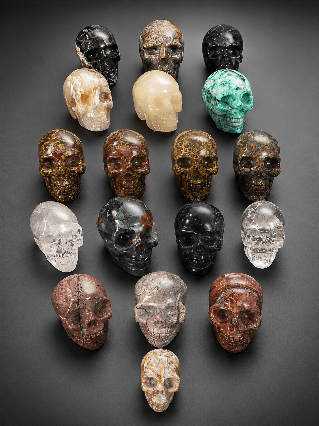 Hand Carved Crystal Skull | Choose Your Exact Skull | Natural Gemstone | 3" Approx | You Pick the Exact Piece - Workshop & Study