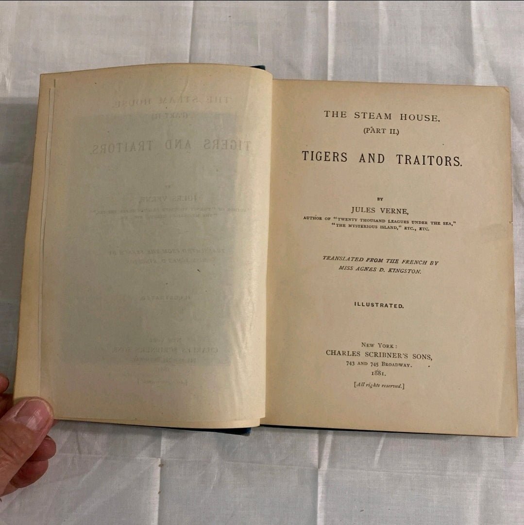 Jules Verne The Steam House 1881 First US Edition 2 Vol Set Maps Illustrated - Workshop & Study