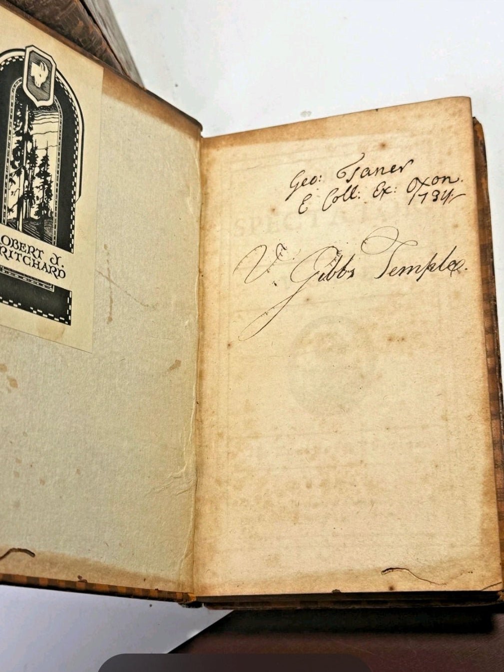 The Spectator – Eleventh Edition, 1733 Complete Eight-Volume Set Antique Collectible - Workshop & Study