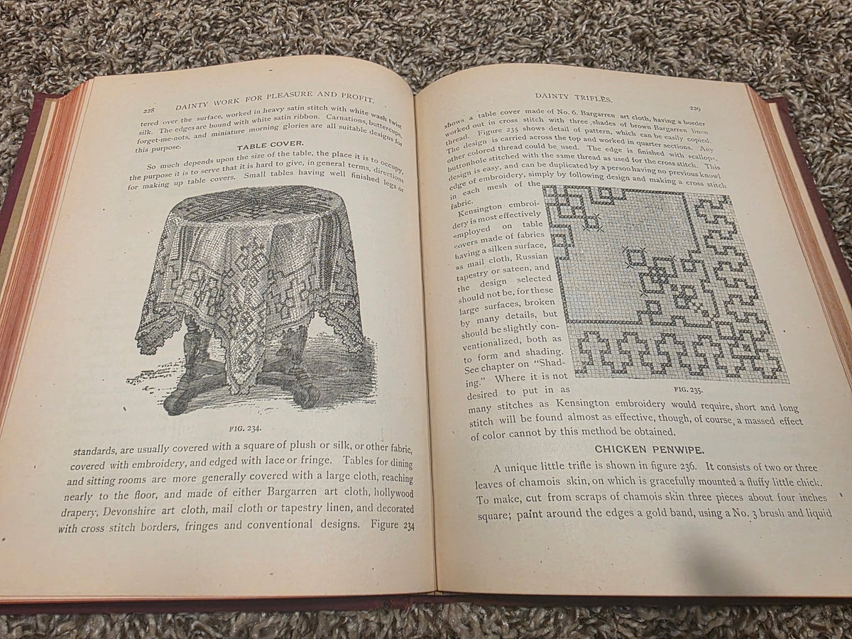 1901 Dainty Work for Pleasure & Profit Addie E Heron Antique Needlework Book - Workshop & Study