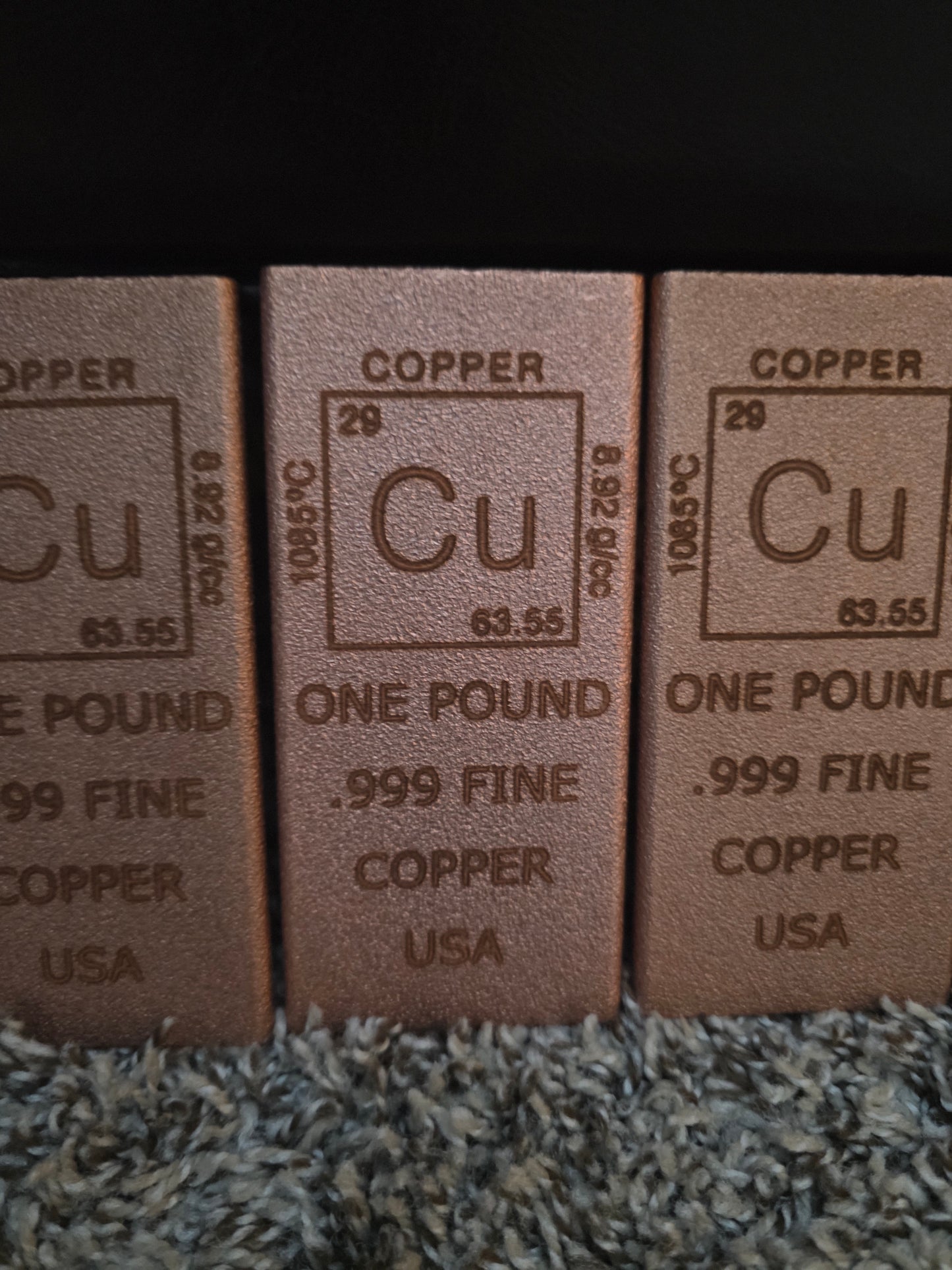 1 LB .999 Fine Copper Bullion Bar - Element Design - USA - Investment Grade Ingot