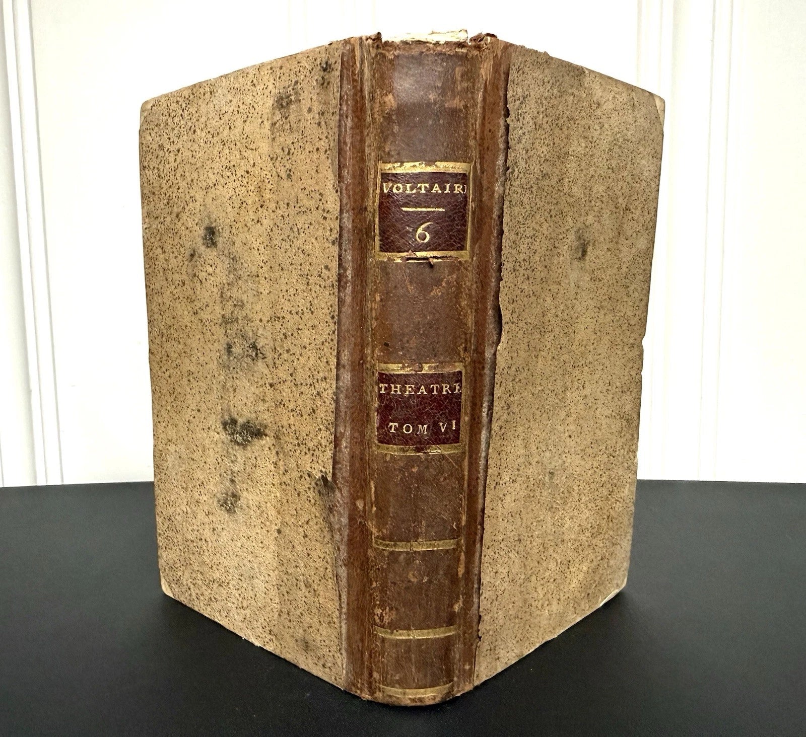 1791 Complete Works of Voltaire, Tome VI – Theatre Complet – Antique French Leather Book - Workshop & Study